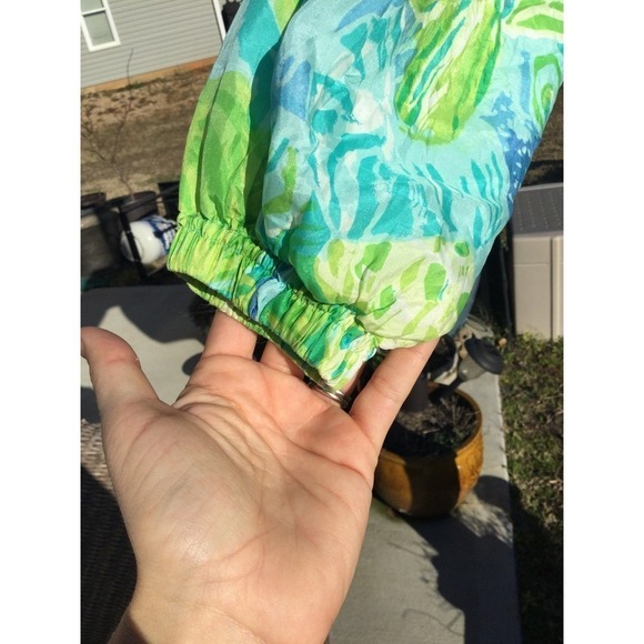 Vtg Mureli silk jacket size medium m green tropical track suit 1980s windbreaker - Picture 3 of 12